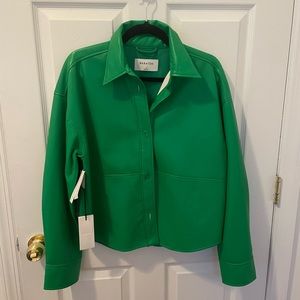 Faux leather Babaton “Pelli Hip Shirt Jacket” NWT